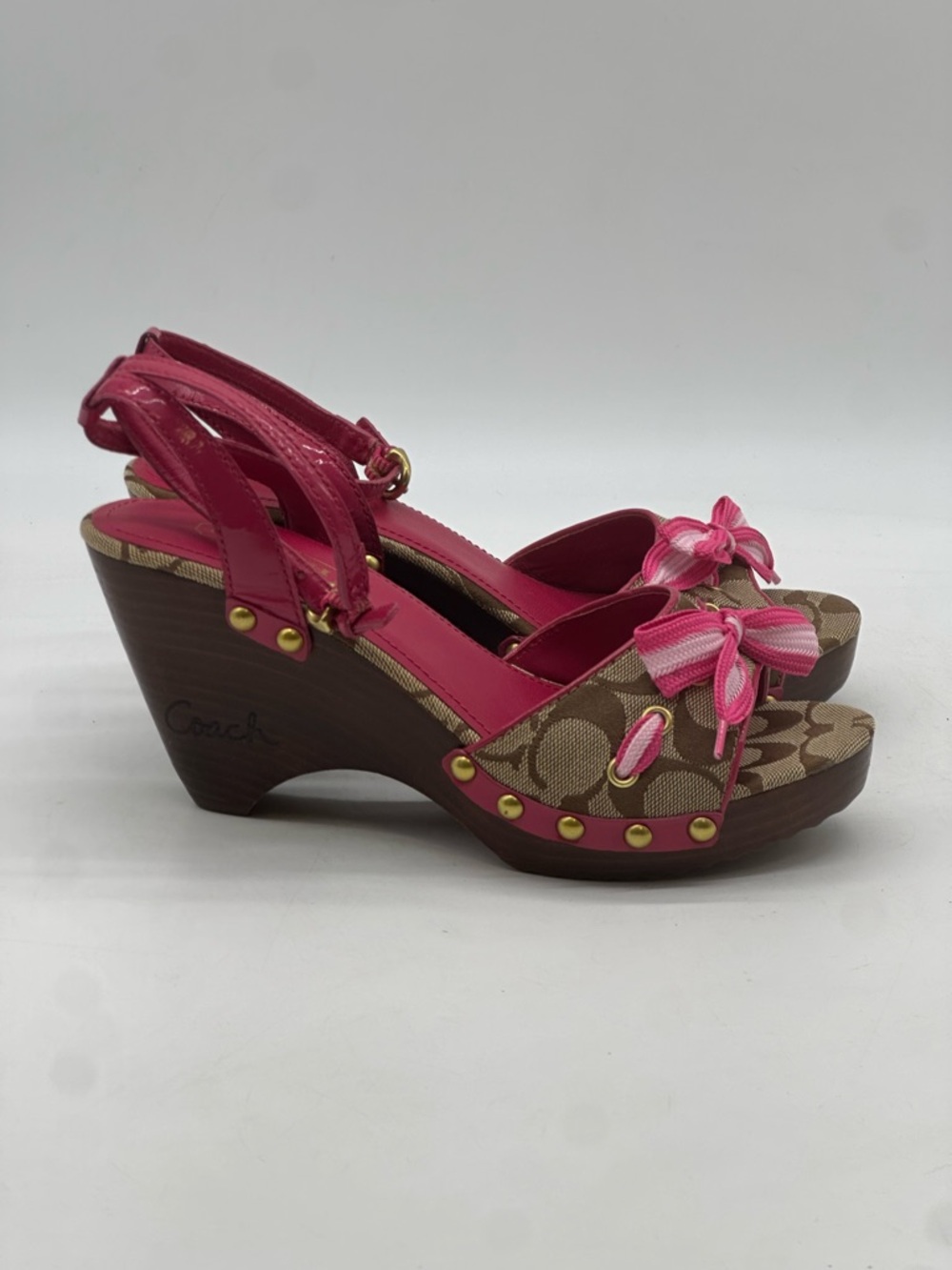 Coach Betsy Y2K Wooden Wedge Heels. Size 7